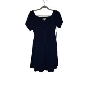 NWT Backyard rose navy blue mini dress size large